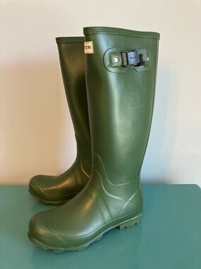 Hunter Norris Field Boots Vintage Green Women Size 7